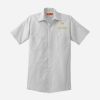 Short Sleeve Striped Industrial Work Shirt Thumbnail